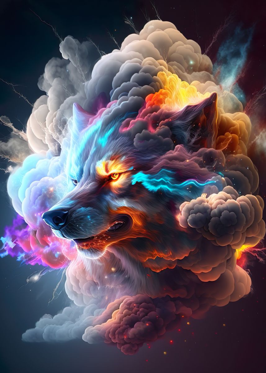 Wolf In Smoke V Poster By Printyourdigitals Displate