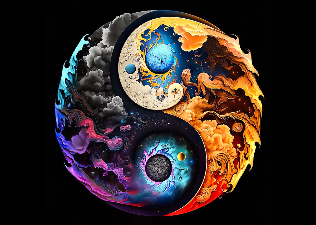 Fantasy Yin And Yang V2 Poster By PrintYourDigitals Displate