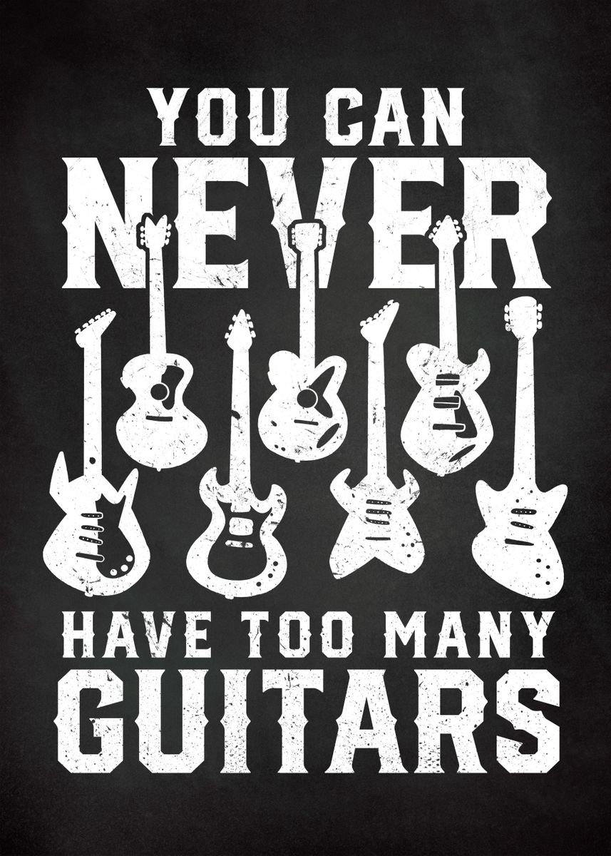 Funny Guitar Quote Poster Picture Metal Print Paint By