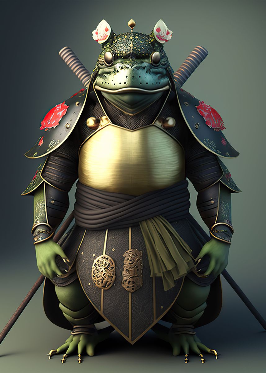 Frog Samurai Poster By Angelina Osullivan Displate