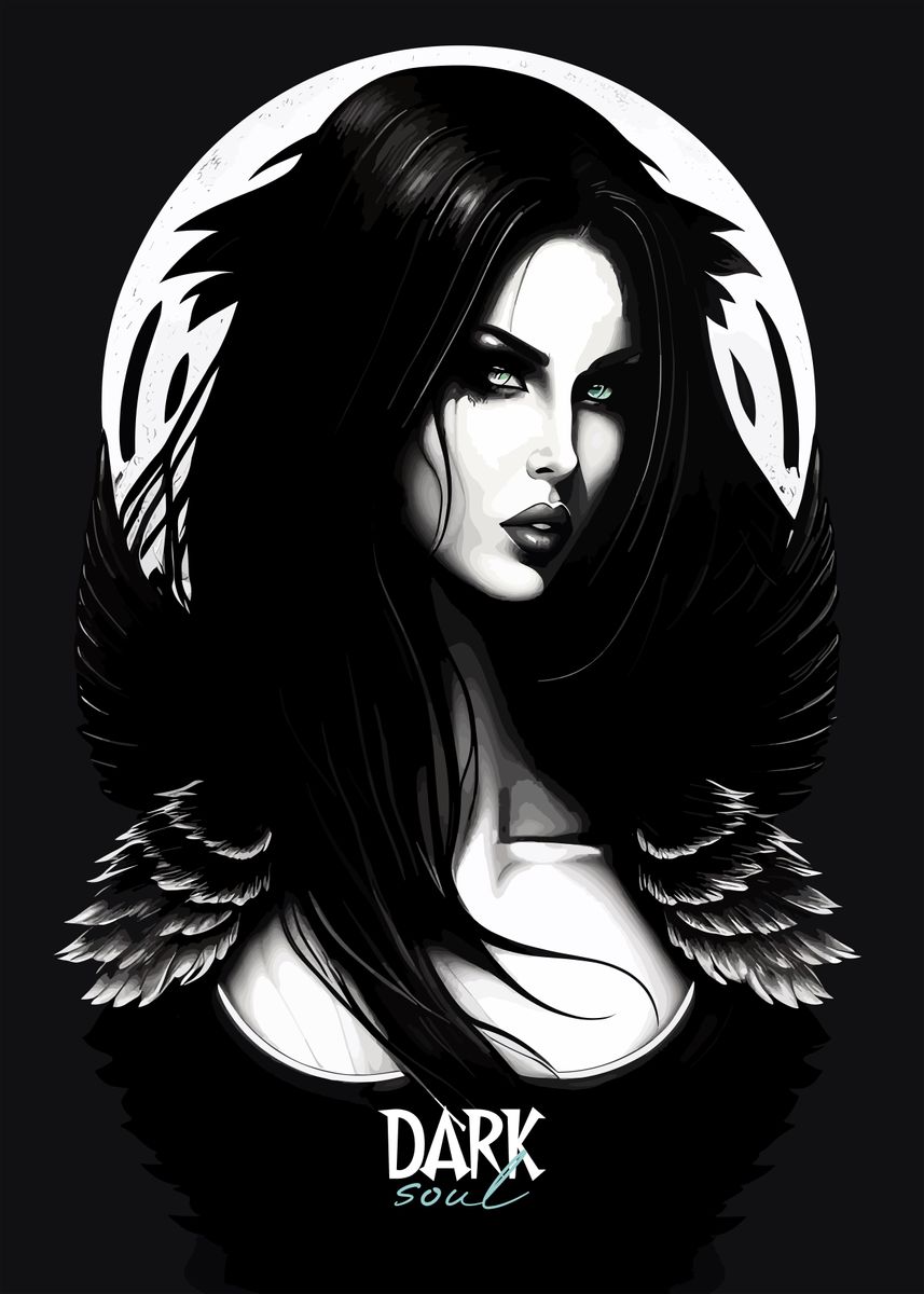 Dark Soul Angel Woman Art Poster By Art Ofphotos Displate