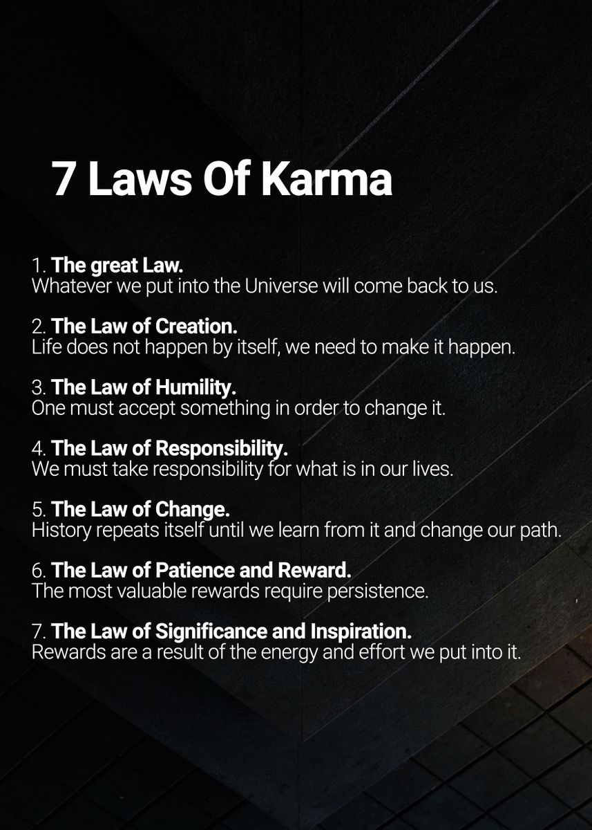 Laws Of Karma Poster Picture Metal Print Paint By Mr Penguin