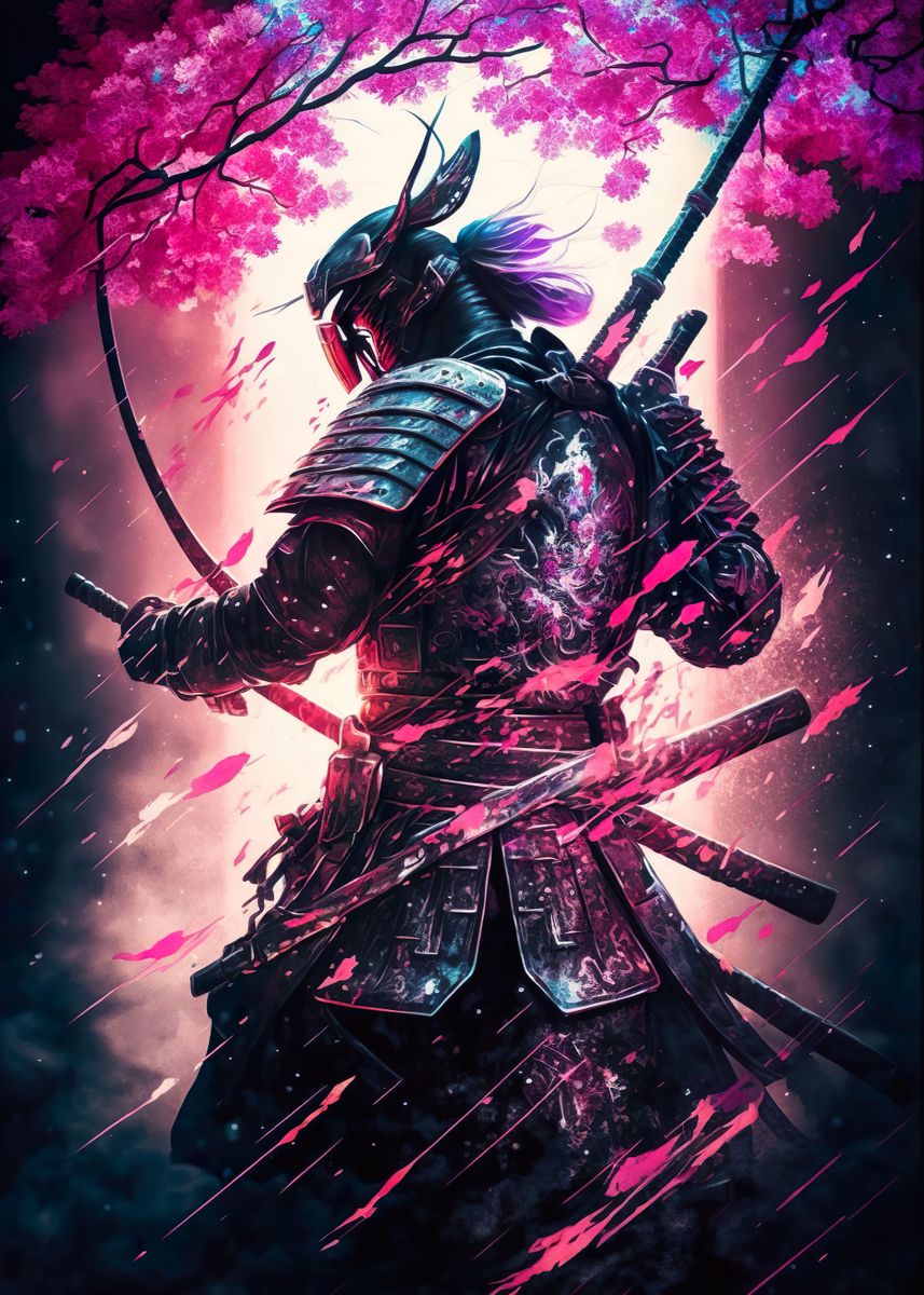 Pink Samurai Fighter Poster By PrintYourDigitals Displate