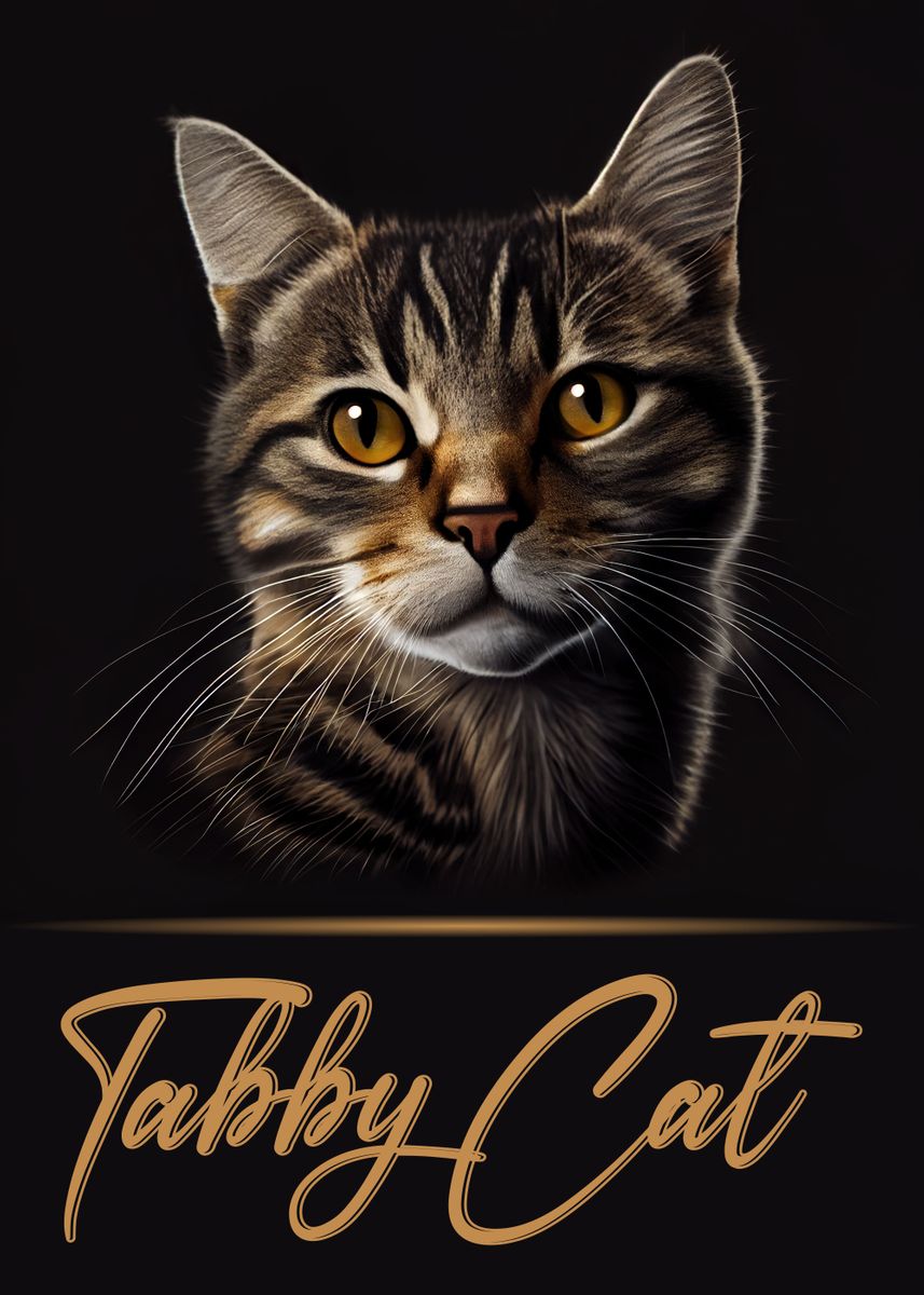 Tabby Cat Portrait Poster By Artistic Paradigms Displate