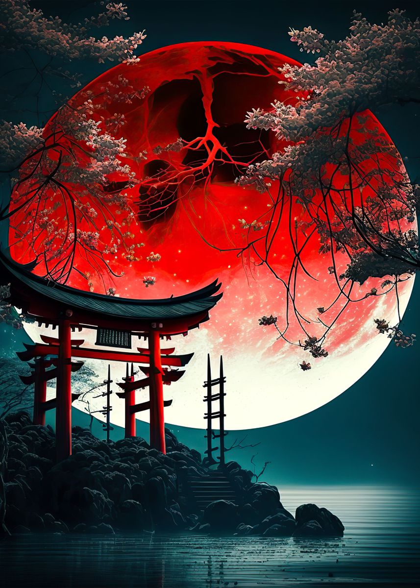 Japanese Torii Poster Picture Metal Print Paint By Desiree Mendez