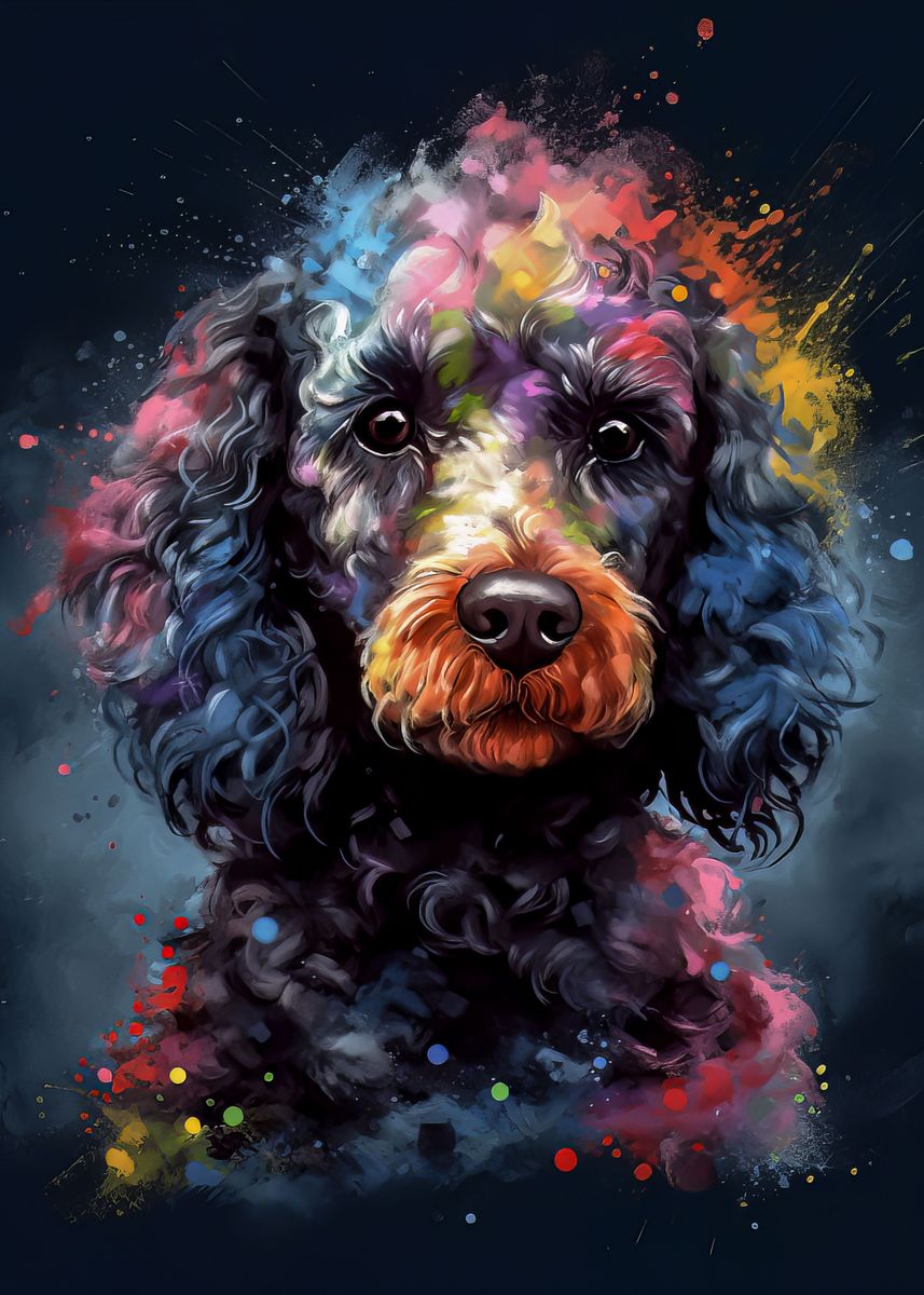 Poodle Painting Poster Picture Metal Print Paint By Arnas Emerka