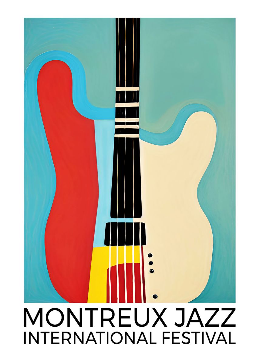 Montreux Jazz Festival Poster Picture Metal Print Paint By