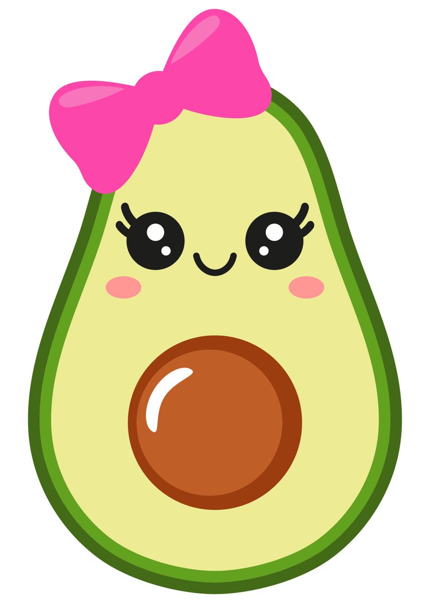 Cute Avocado Poster Picture Metal Print Paint By Creativity Art