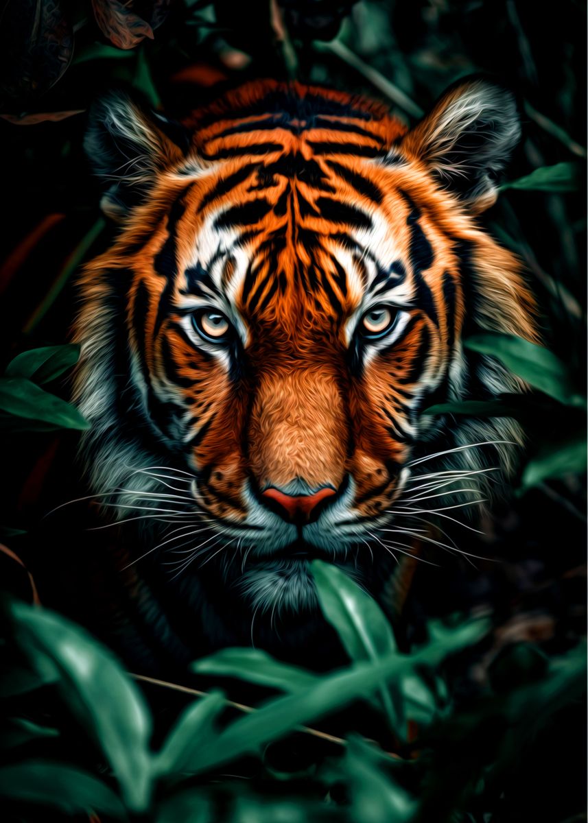 Tiger Poster Picture Metal Print Paint By Bds Land Displate