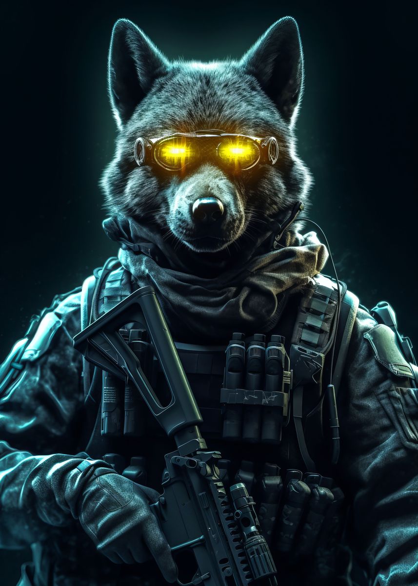 Soldier Wolf Poster by Arnas Čemerka Displate