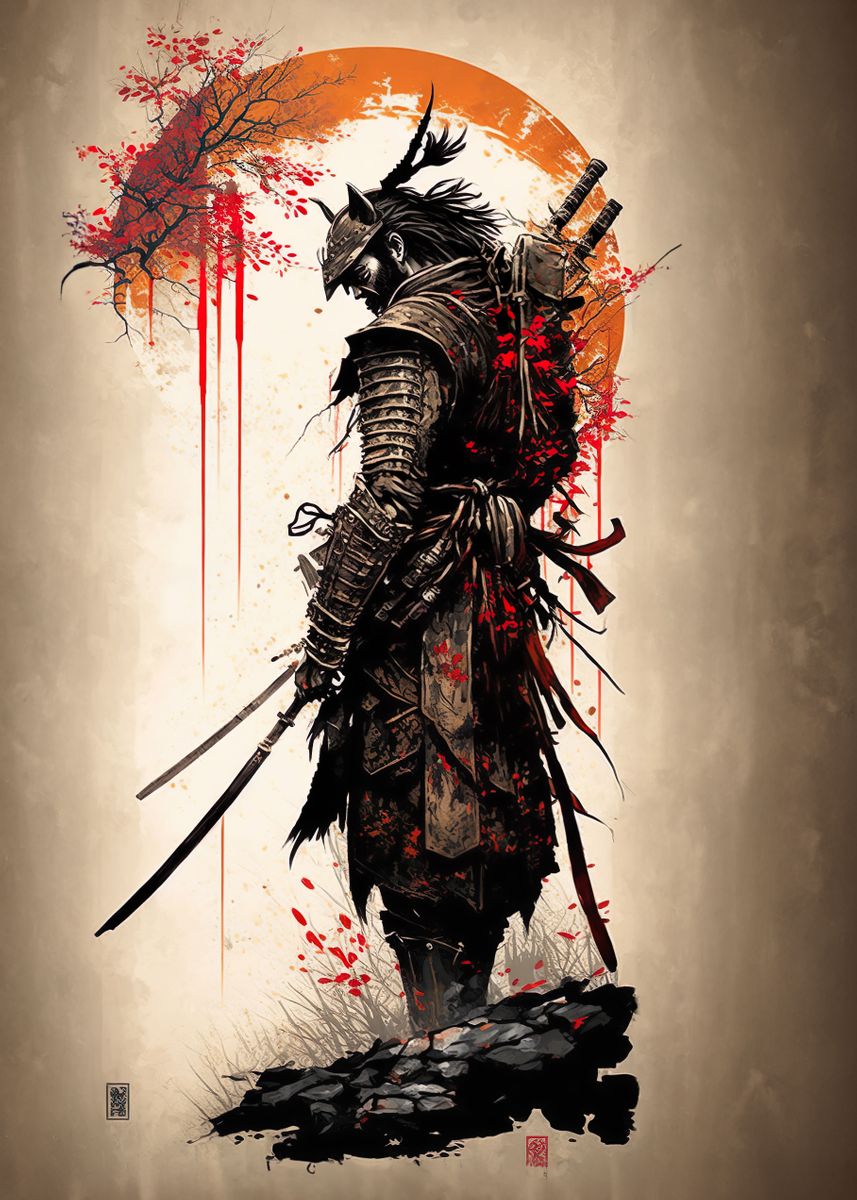 Vintage Samurai Poster By PrintYourDigitals Displate