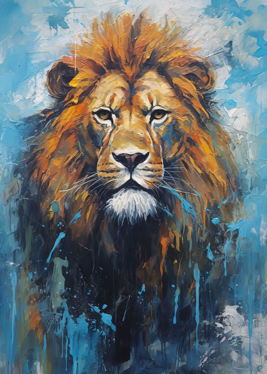 Palette Lion Painting Poster By Arnas Emerka Displate