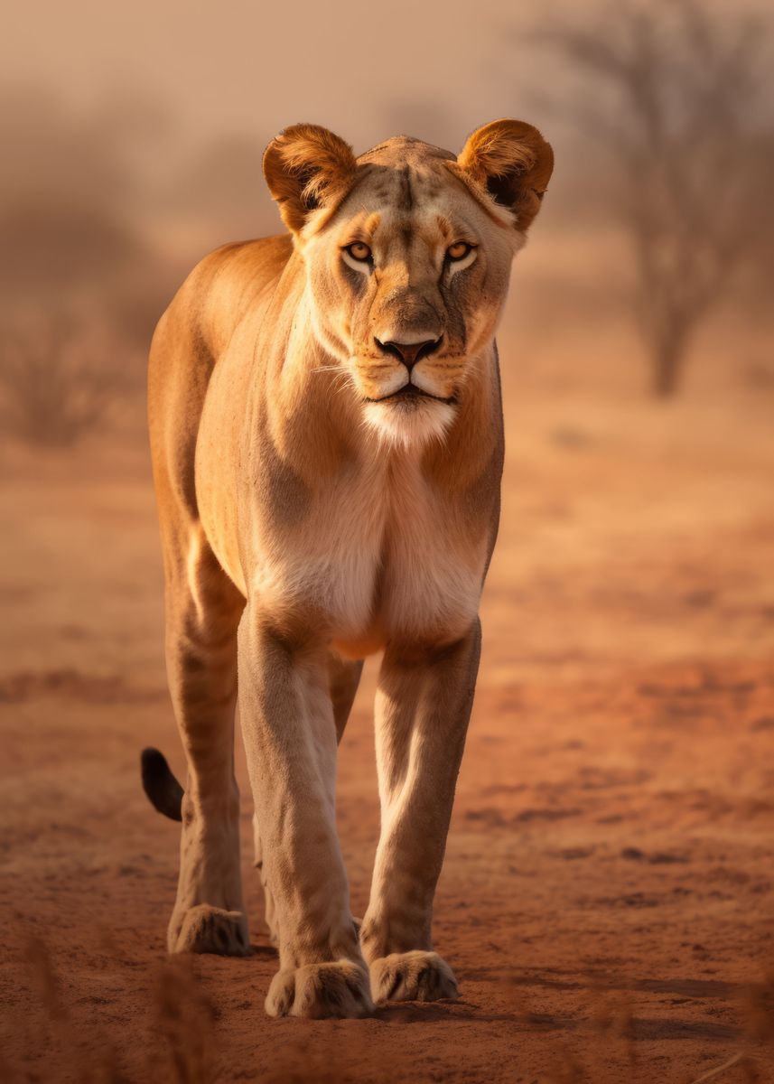 Lioness Wildlife Photo Poster Picture Metal Print Paint By Five