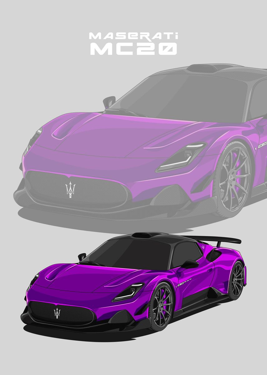 Maserati Mc20 Violet Poster By Capture Art Displate