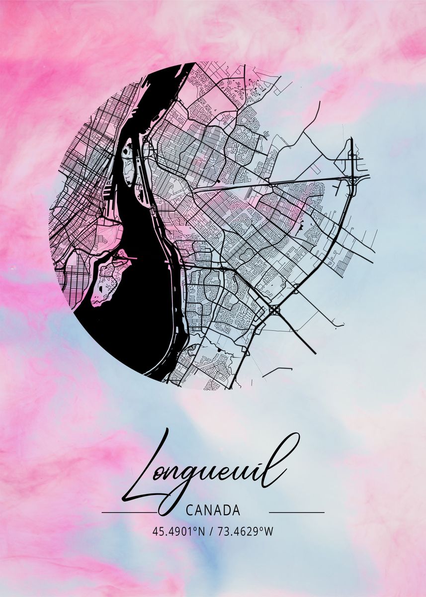 Longueuil Beta Watercolor Poster By Tien Stencil Displate