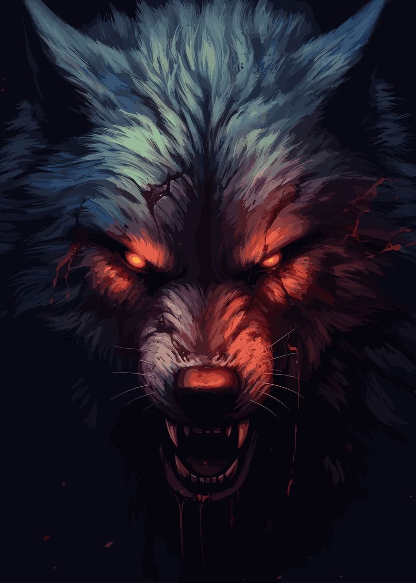 Angry Wolf Poster Picture Metal Print Paint By Mahi Gardner Displate