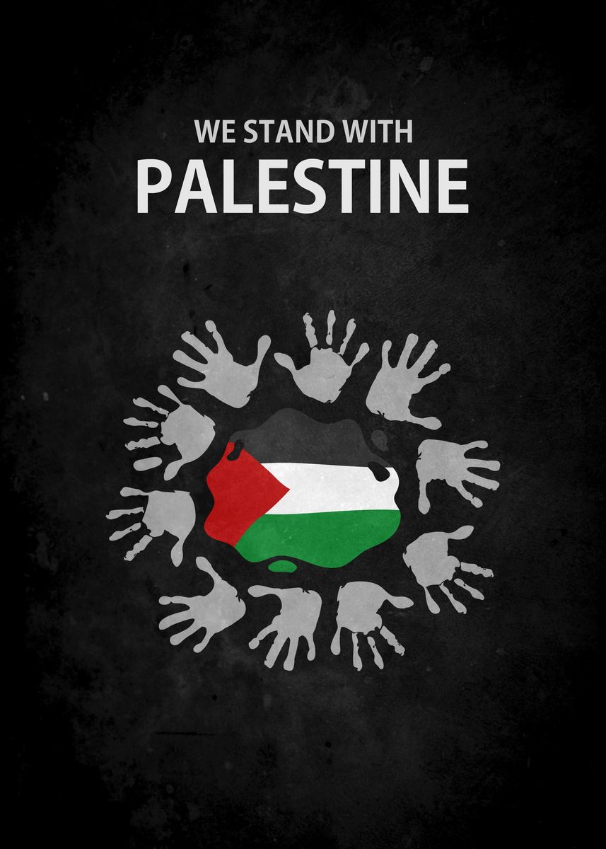 We Stand With Palestine Poster Picture Metal Print Paint By Yunur