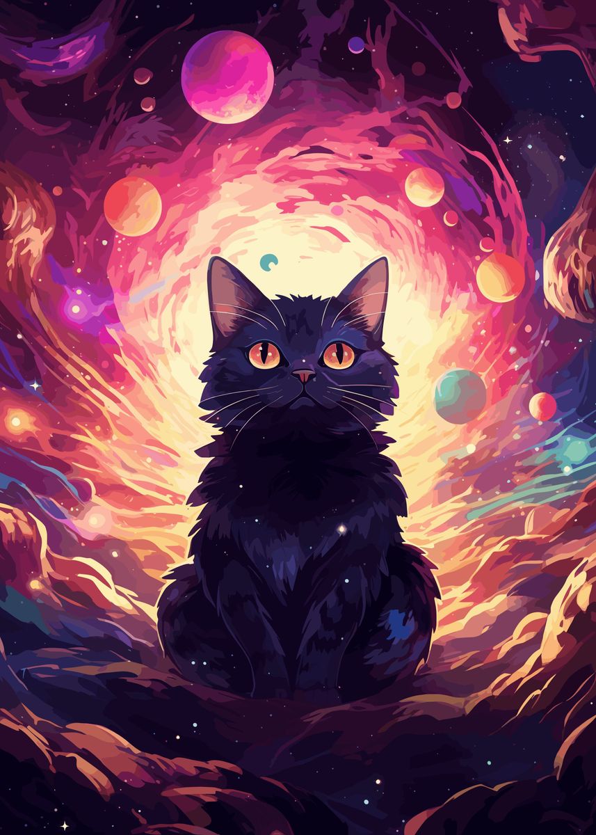 Cosmic Cat Poster Picture Metal Print Paint By Supernova Displate