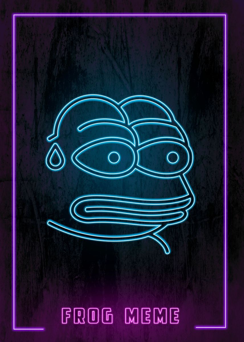 Frog Meme Poster Picture Metal Print Paint By Trending Collections