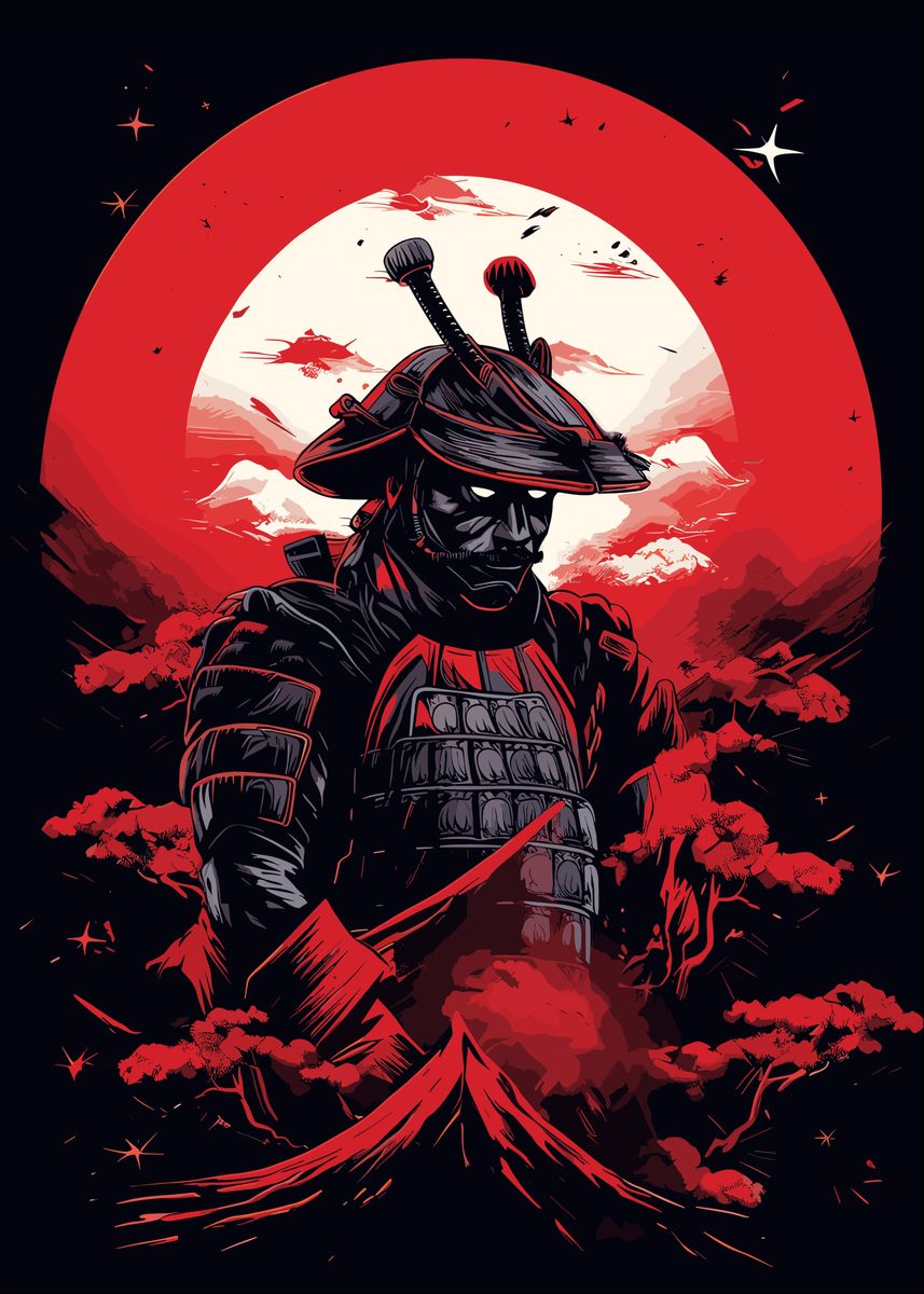 Japanese Samurai Poster Picture Metal Print Paint By Postersociety