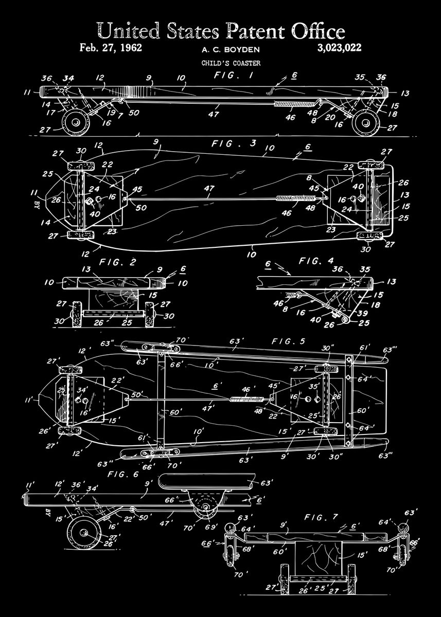 Coaster Patent Poster Picture Metal Print Paint By Sam Kal Displate