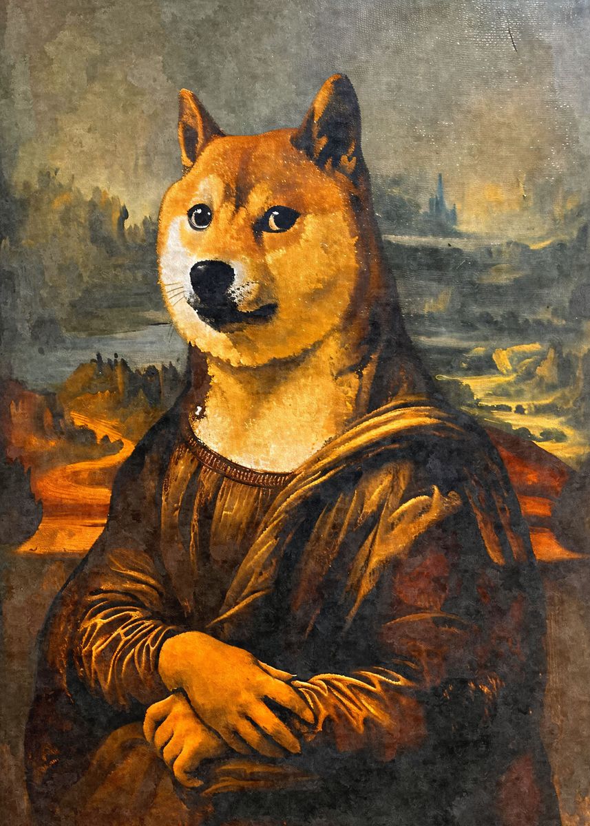 Shiba Inu Mona Lisa Poster Picture Metal Print Paint By Masaki