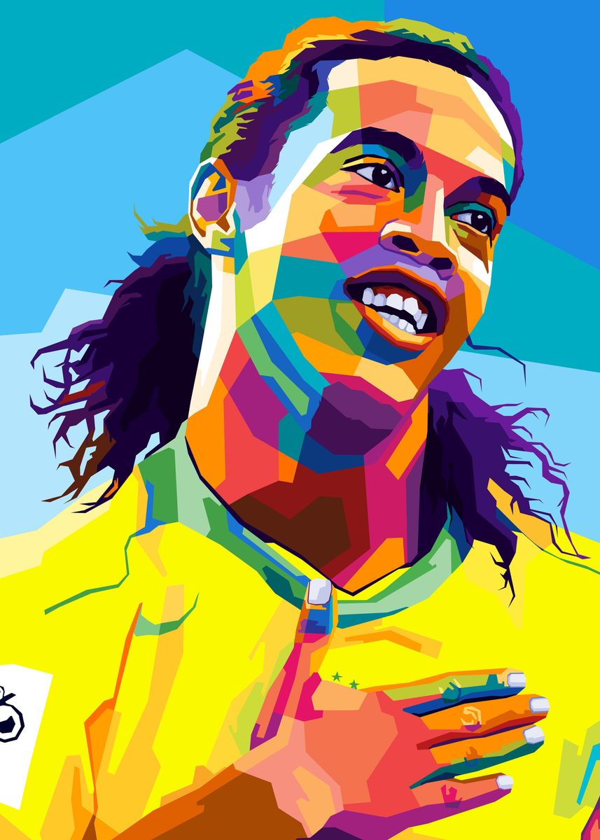 Ronaldinho Wpap Pop Art Poster Picture Metal Print Paint By Siksis