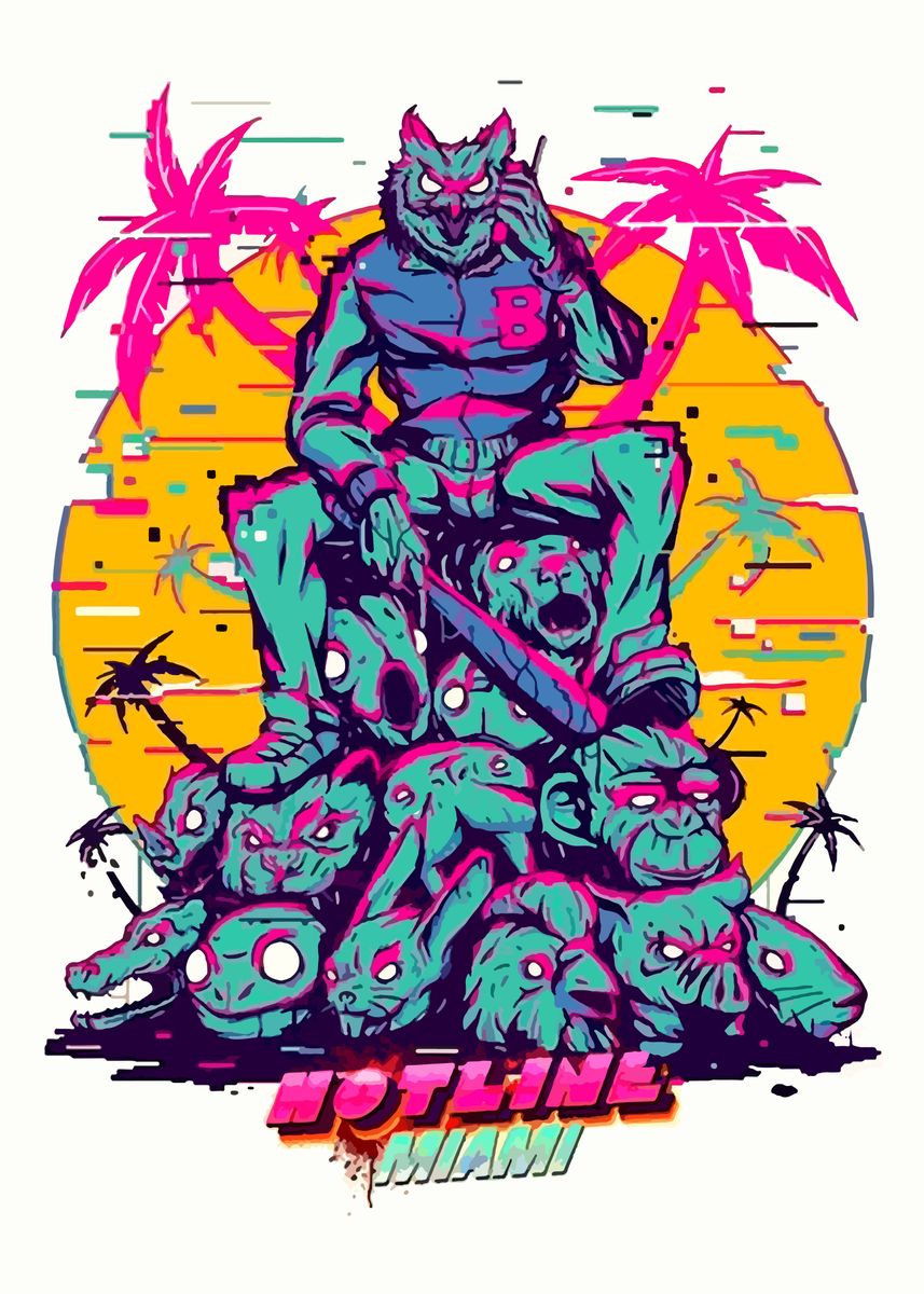 Hotline Miami Poster Picture Metal Print Paint By Albran Karan