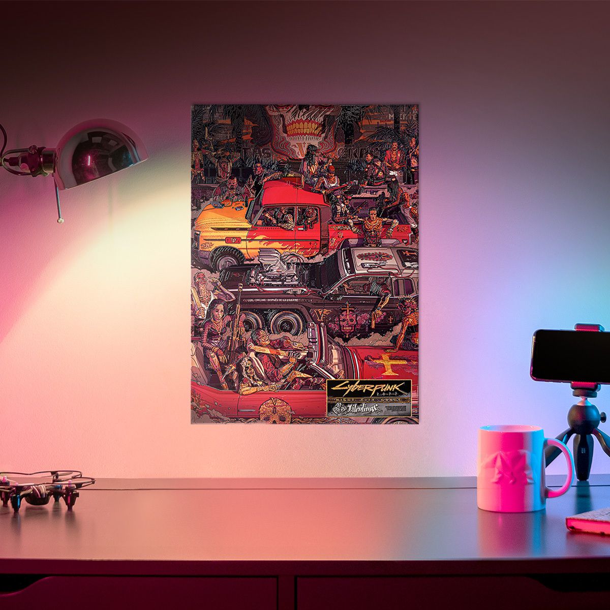 Metal Poster Displate Moon Trip By Cyberpunk 2077 With Magnet