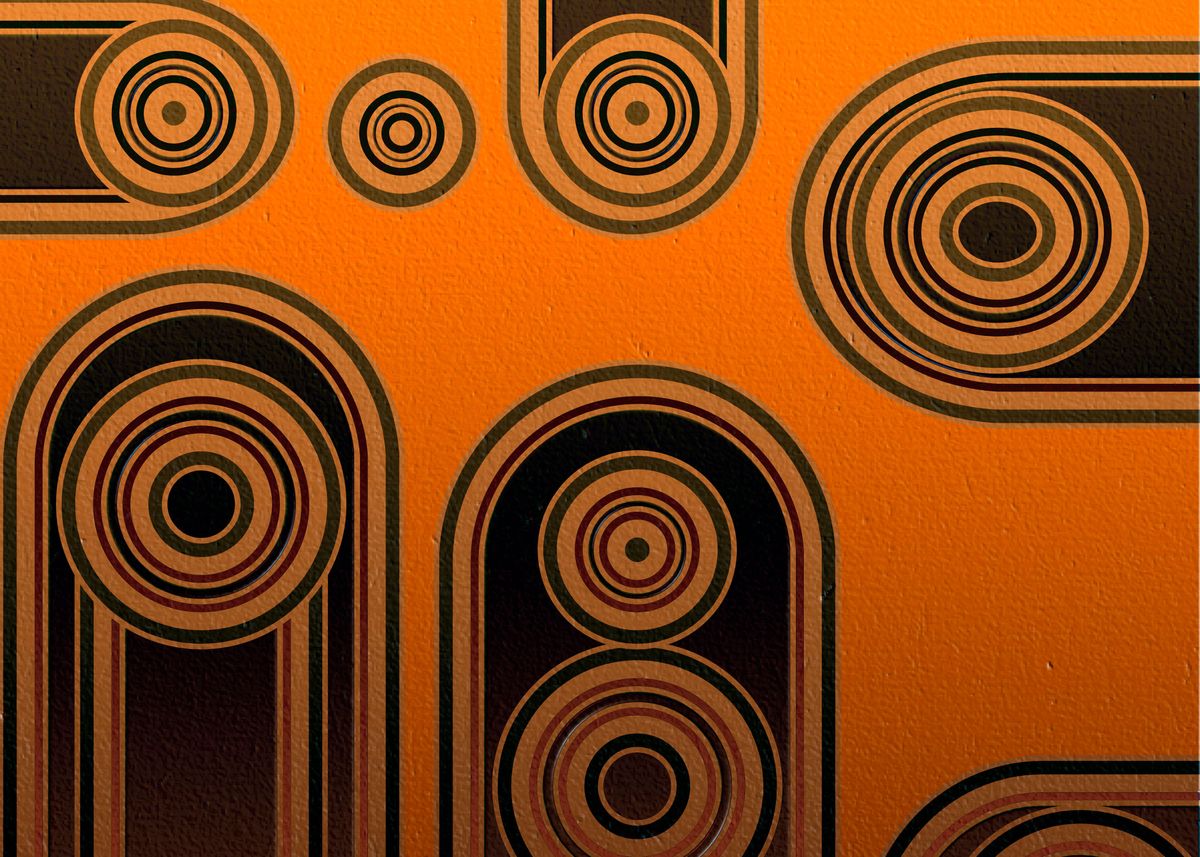 'Retro abstract orange' Poster by Vanessa GF | Displate