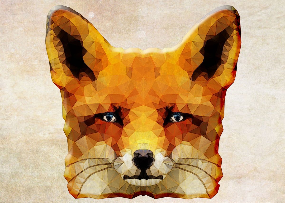'abstract fox' Poster, picture, metal print, paint by Ancello :) | Displate