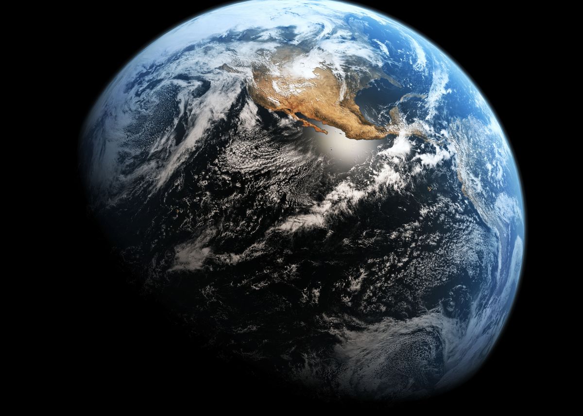 'Blue Marble' Poster by Earle Doudera Displate