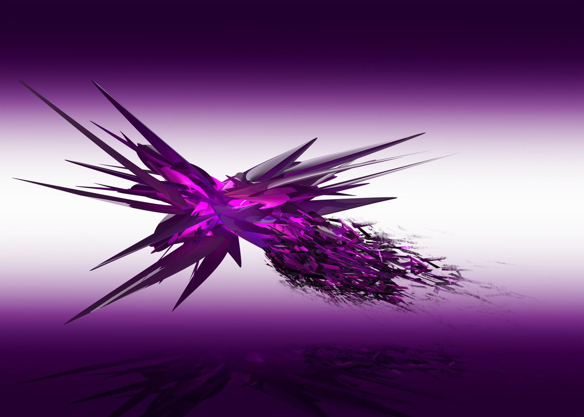 'Abstract Object purple with splinter effect' Poster, picture, metal ...
