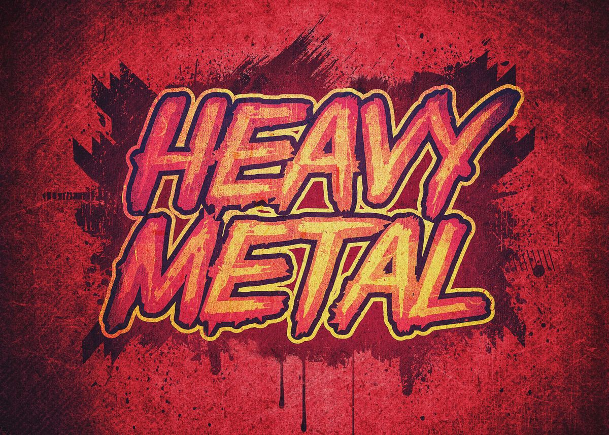 'HEAVY METAL! ( Green Splatter Typo Design ) Hardcore s ... ' Poster ...