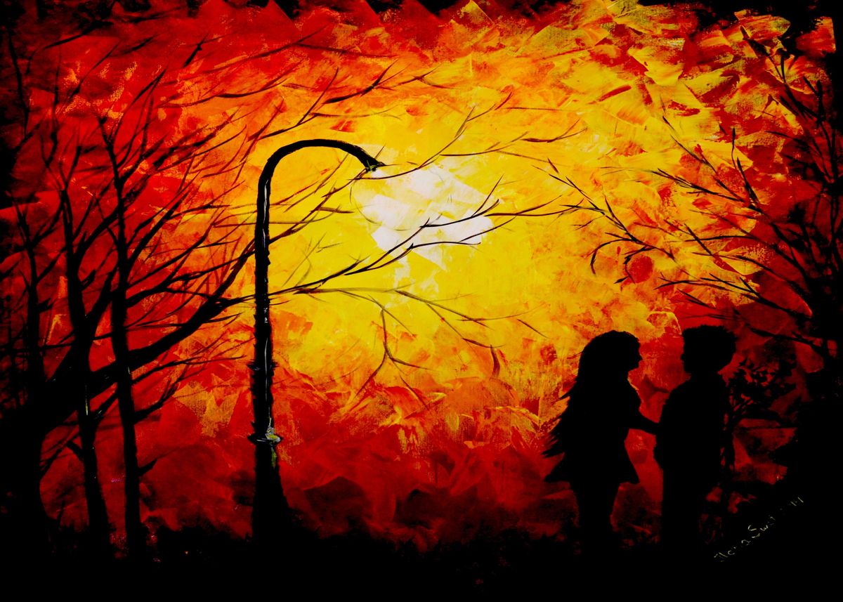 'Flaming date night' Poster, picture, metal print, paint by Ilona Swat