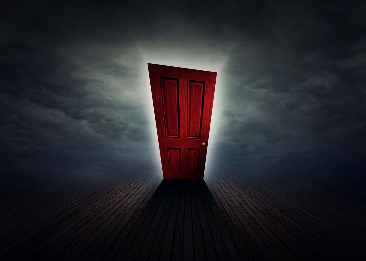 'red door in a dream' Poster by Zoltan Toth Displate