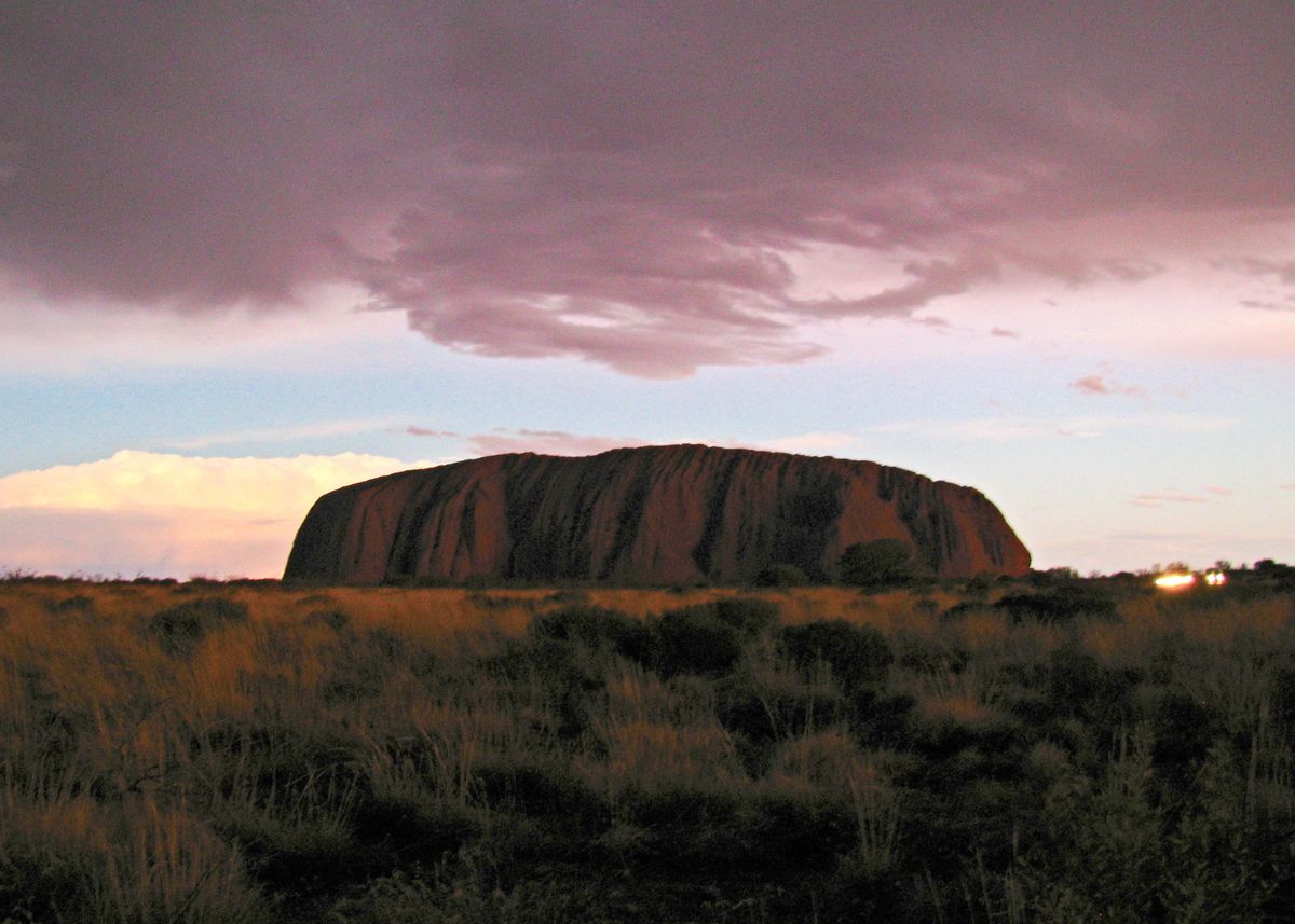 'Ayer's Rock/Uluru with bad Weather coming in' Poster, picture, metal ...