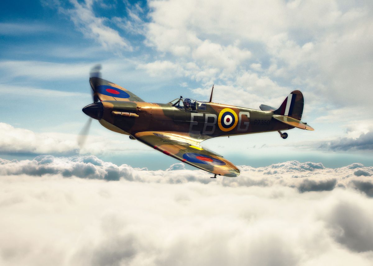 'Supermarine Spitfire P7350' Poster, Picture, Metal Print, Paint By ...