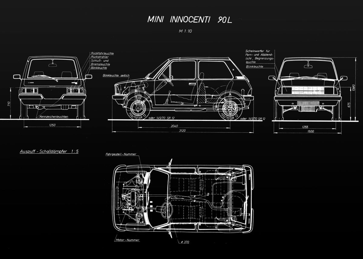 'Patent Mini Car Black and ' Poster, picture, metal print, paint by ...