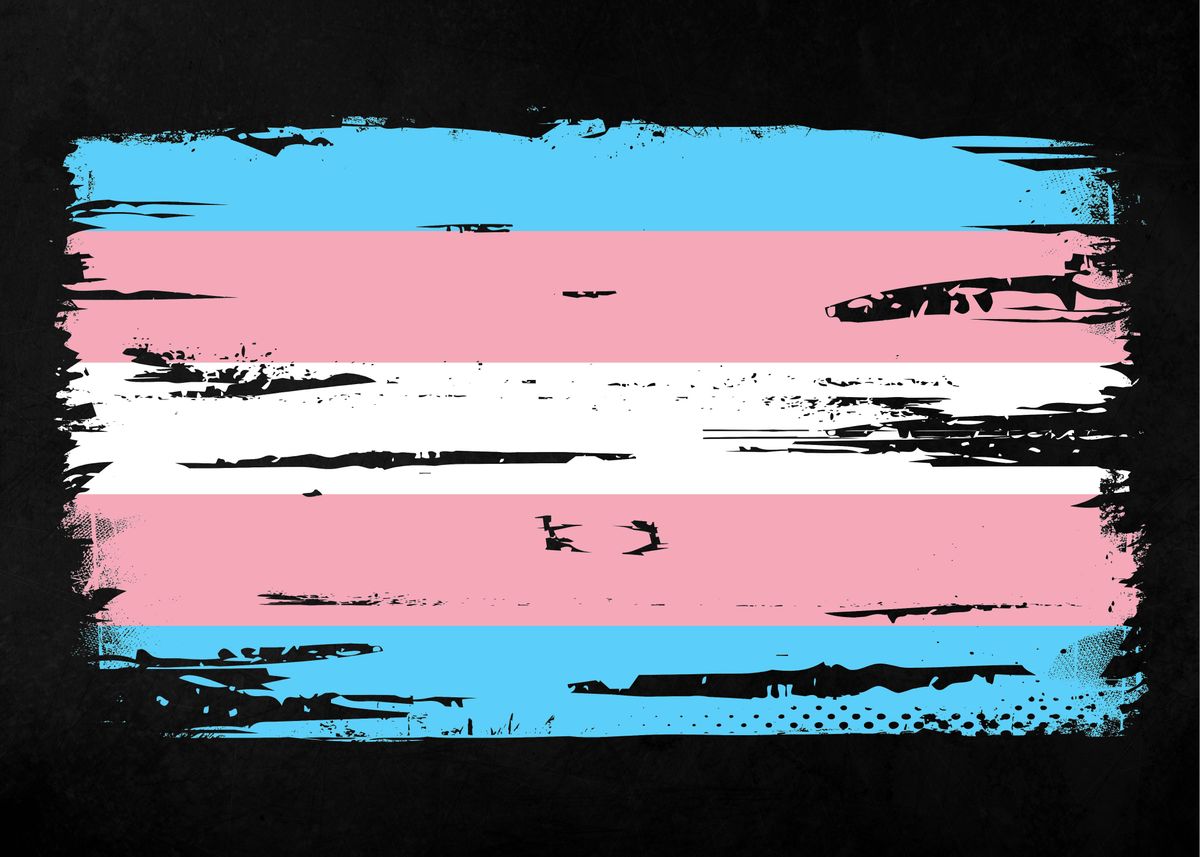 Trans Flag' Poster, picture, metal print, paint by Christian Strang