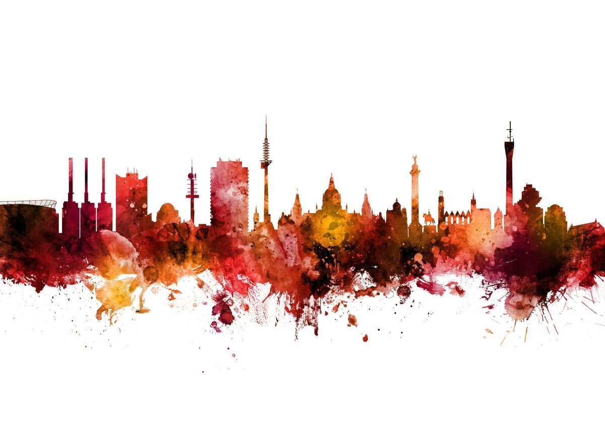 'Hannover Germany Skyline' Poster, picture, metal print, paint by ...