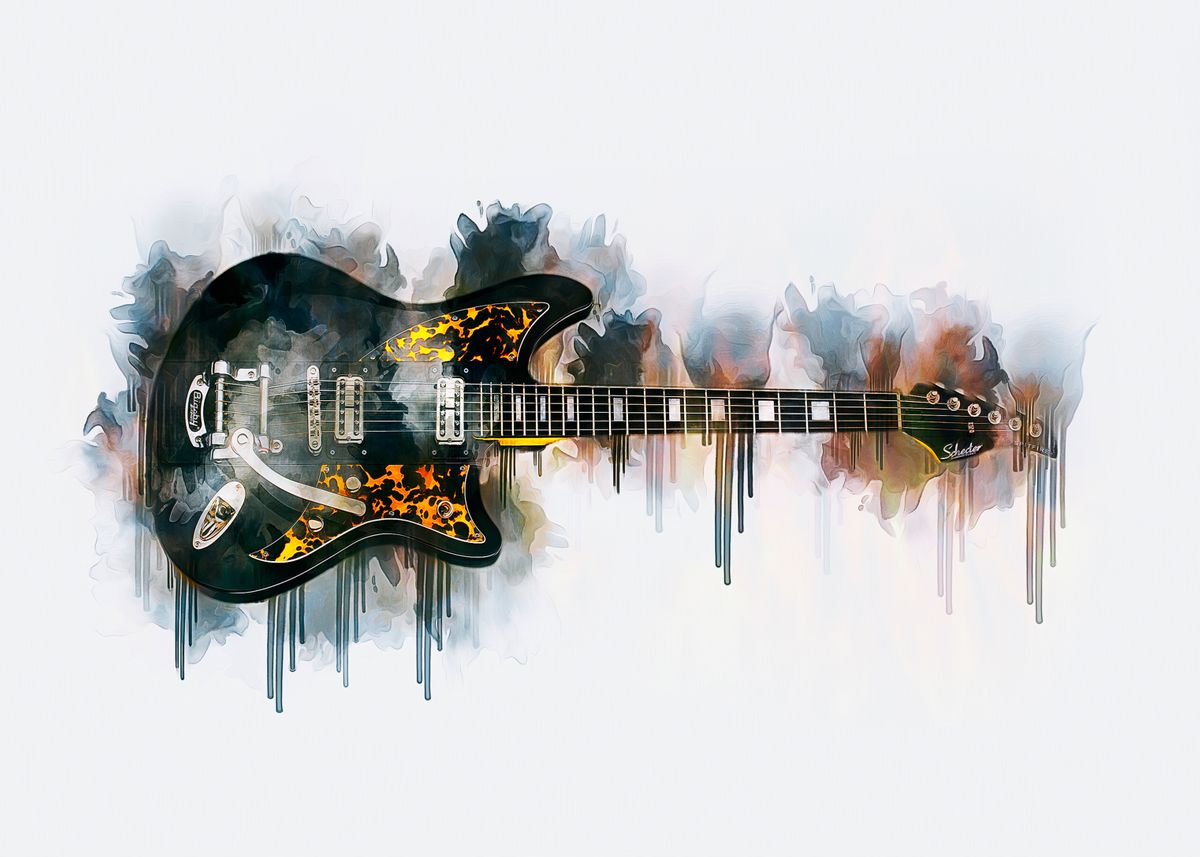 'Electric Guitar' Poster, picture, metal print, paint by Ian Mitchell ...