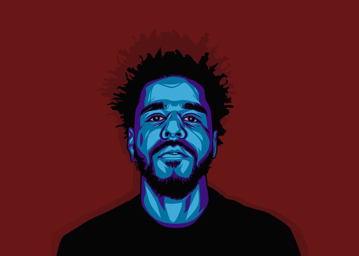 'J Cole Bleed Blue' Poster by Zjee Viernes | Displate