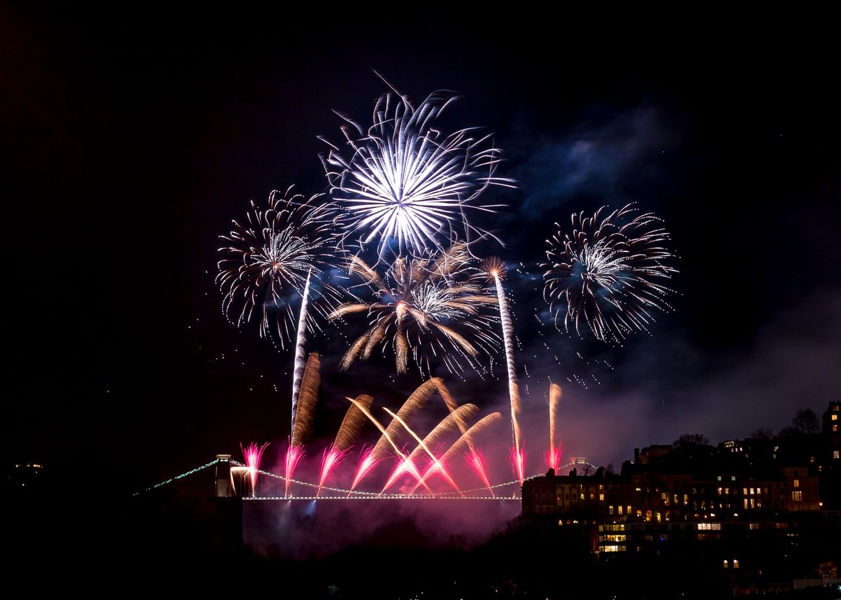 'Bristol Fireworks' Poster, picture, metal print, paint by Matthew