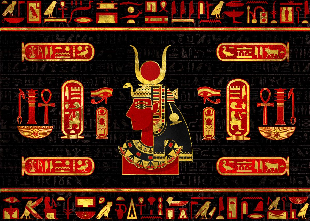 'Egyptian Gods Ornament' Poster, picture, metal print, paint by ...