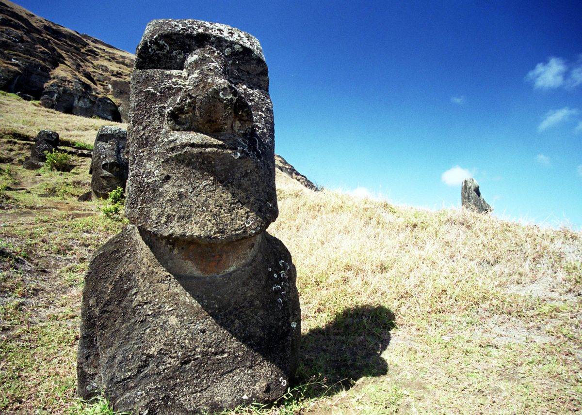 Moai Art Print Easter Island Head Wall Art Travel Poster 