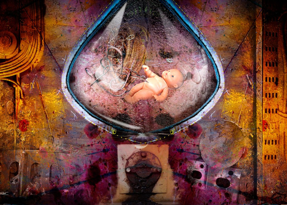 'Mechanical uterus' Poster, picture, metal print, paint by Mario