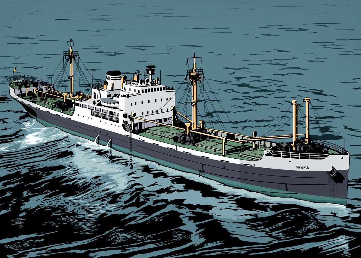 'Merchant ship' Poster, picture, metal print, paint by Dragos Gheorghiu ...