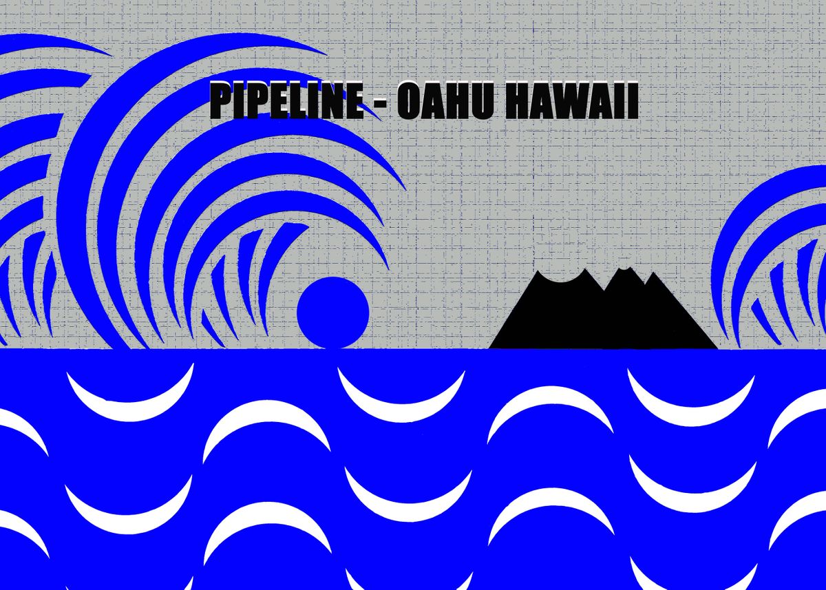'Pipeline Oahu Hawaii' Poster by David Thompson Displate