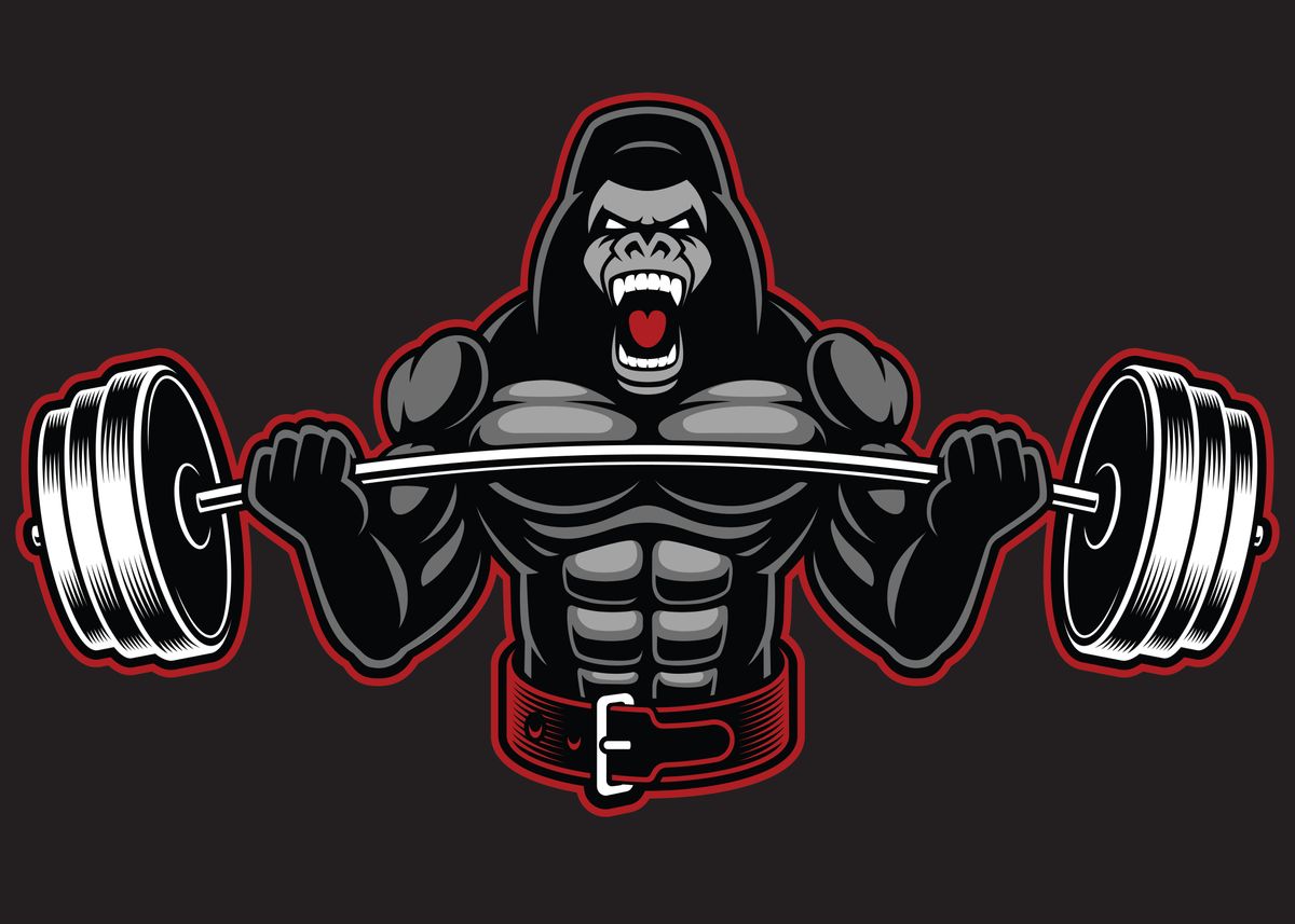 Gym Gorilla LIft Weight - Motivational Design Art Print